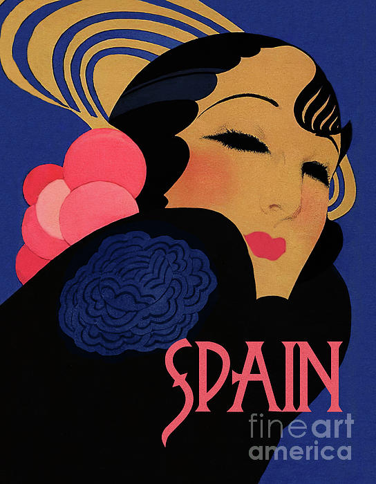 Spain Flamenco Dancer Spanish Art Deco travel poster by Tina Lavoie Spain Flamenco Dancer Spanish Art Deco travel poster by Tina Lavoie